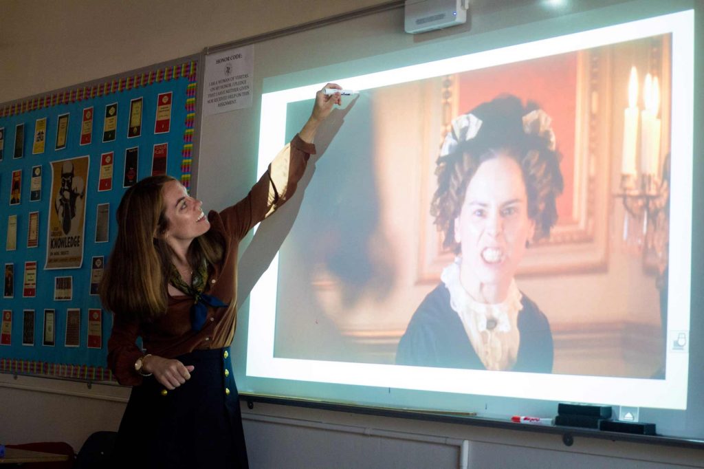 Ms. Wilkinson helps her students decode this scene from a screen adaptation of "Jane Eyre"